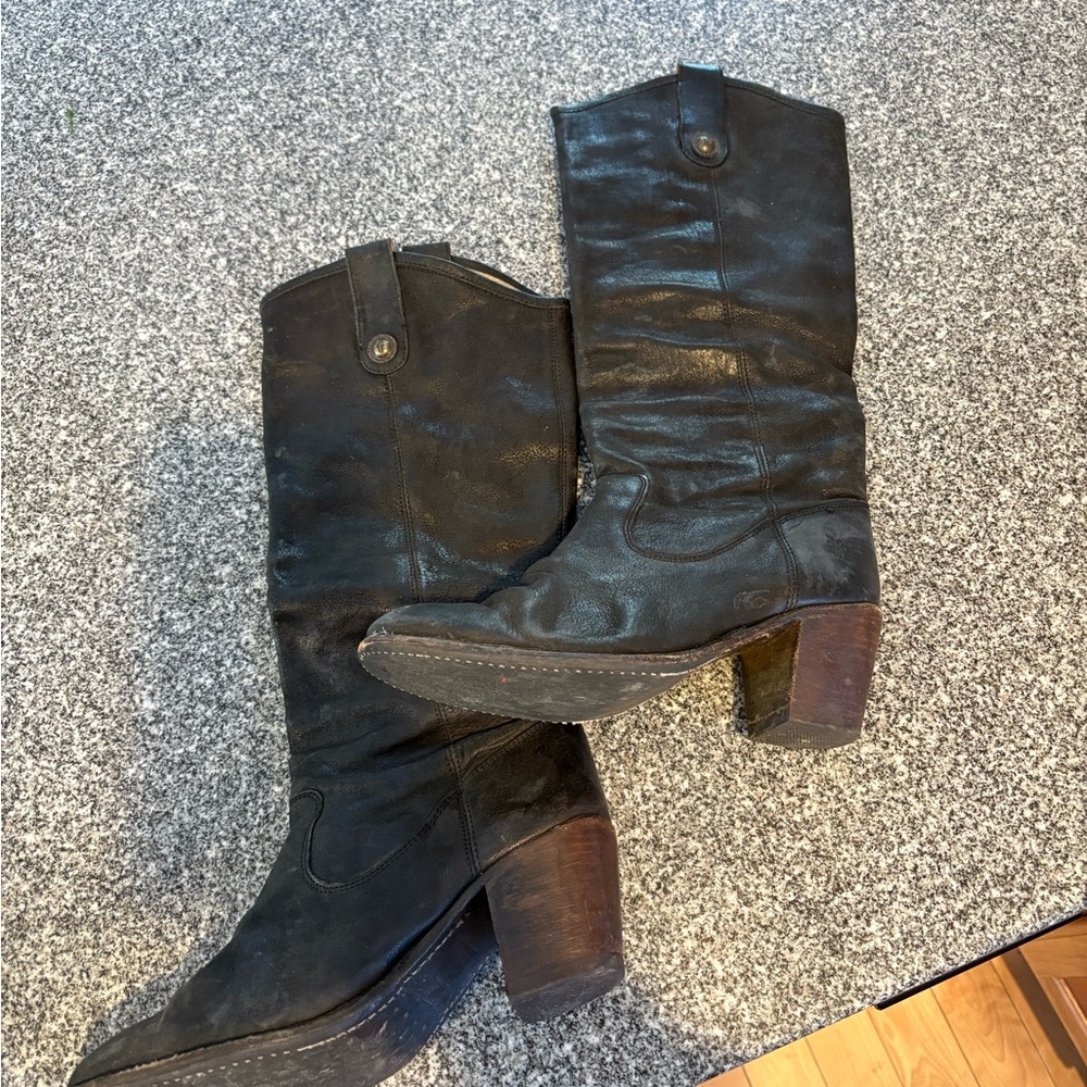 Black Leather Women's Boots